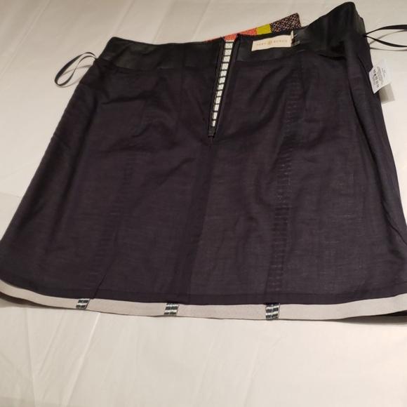 Tory Burch NEW Skirt Stripe Embossed Leather Mini NWT Women's 4 🎉HP🎉 - Picture 13 of 16